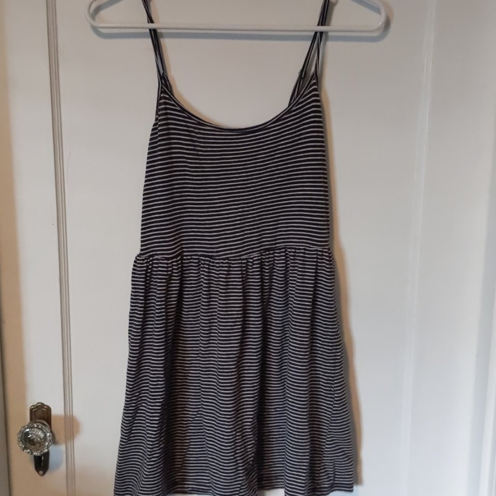 Black and white striped summer dress